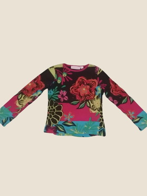 Boho style colorful long sleeve blouse for girls 4-5 years