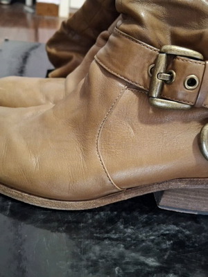 Μπότες Boutique9 δερμάτινες μεταχειρισμένες, μπεζ, μέγεθος 41