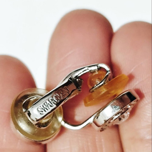 Swarovski clip earrings silver like new