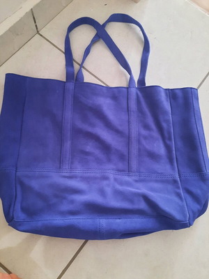 Suede shoulder bag blue purple new leather