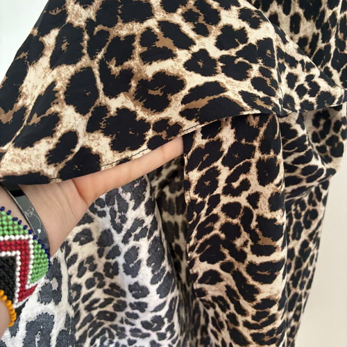C&A Classic Leopard Print Wrap Dress, Medium, 100% Viscose