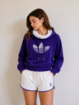 Adidas Originals Y2K sweatshirt with high neck like new, blue and purple