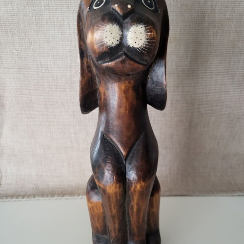 Handmade wooden dog decoration like new