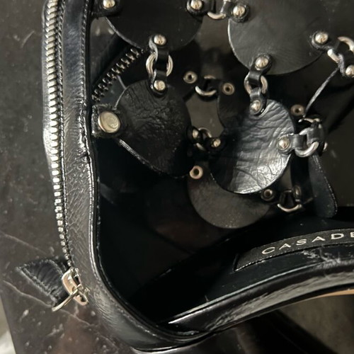 Casadei high heel sandals size 39 used, black with repairable detail
