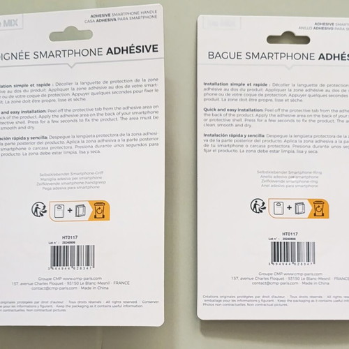 Two smartphone adhesive grips