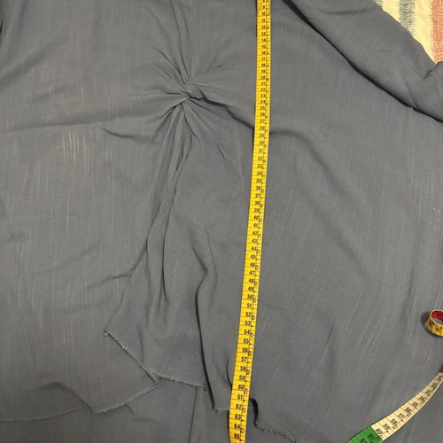 Blue oversized blouse with front twist, made in Italy, XL