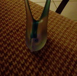 Vintage glass artwork Blue Swan in excellent condition, collectible