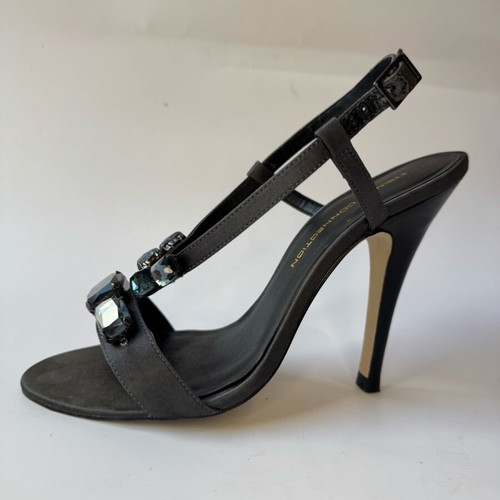 French Connection high sandals like new, grey with crystals