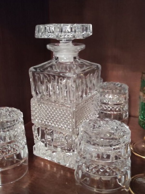 Bohemian crystal whiskey set in excellent condition