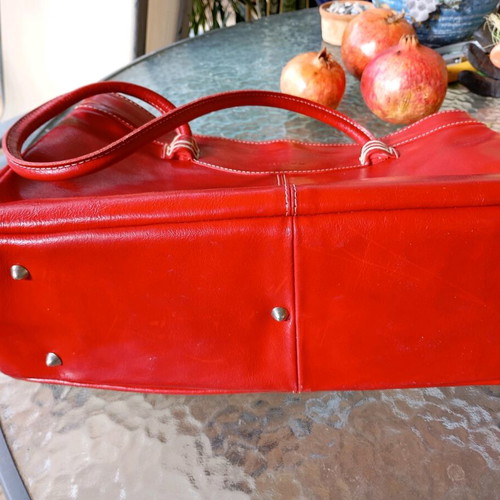 Thiros shoulder bag red eco leather like new