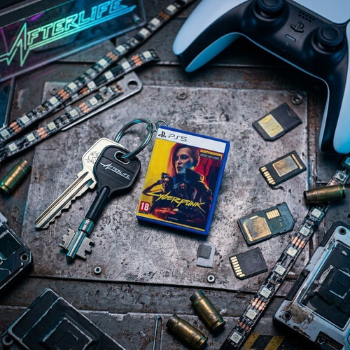 Cyberpunk PS5 game box keychain, 3D printed