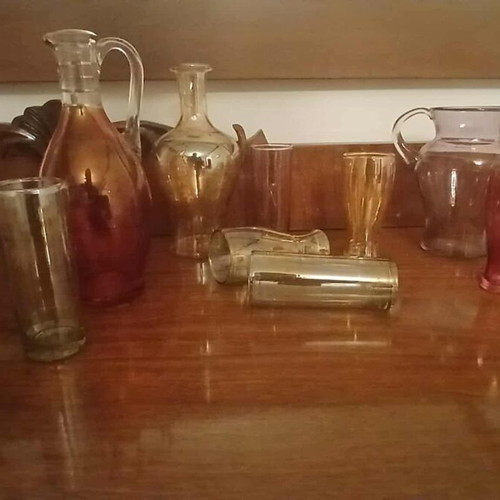 Vintage drink glasses and jugs like new, set of 10 pieces