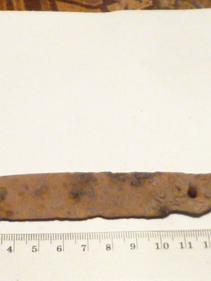 Antique iron blade from a Revival knife, hand-forged iron