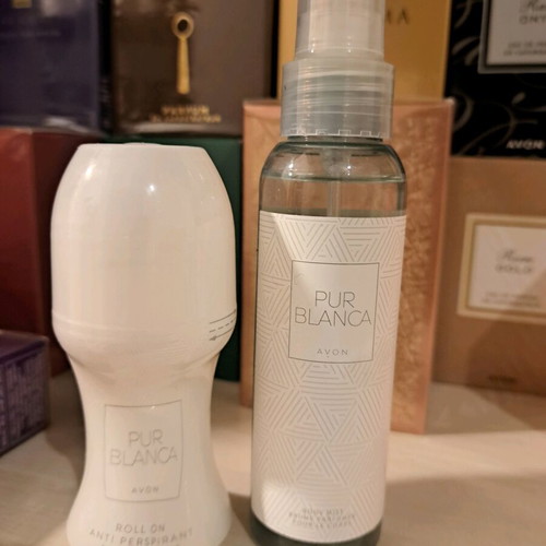 Pur Blanca Avon roll-on deodorant and body mist new set