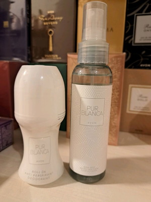 Pur Blanca Avon roll-on deodorant and body mist new set