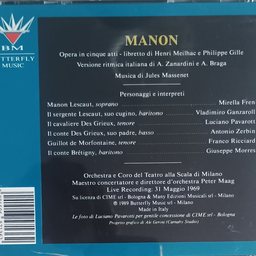 Massenet Manon 2CD box set used, classical