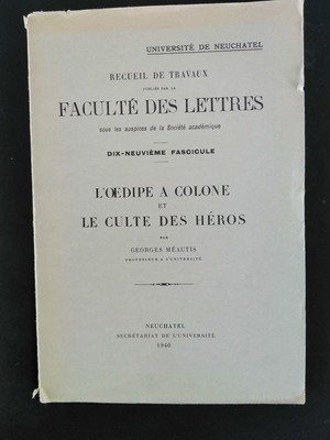 Georges Meautis L' Oedipe a Colone et le Culte des Heros used book