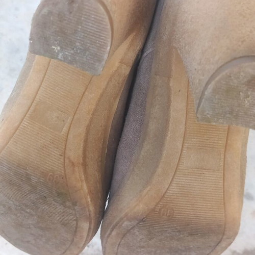 Suede women's ankle boots like new, beige, size 39