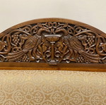 Solid Walnut Sofa Hand-Carved Like New with Storage Space
