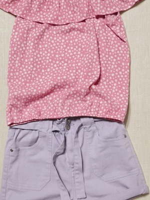 Girls' set with Evita shorts and LC Waikiki blouse like new, age 14