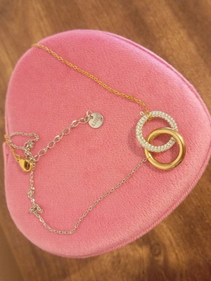 Steel pendant necklace gold and silver, new