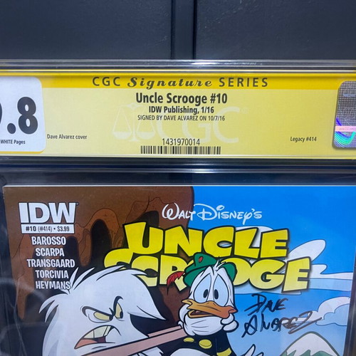 Uncle Scrooge #10 CGC 9.8 new, signed by Dave Alvarez