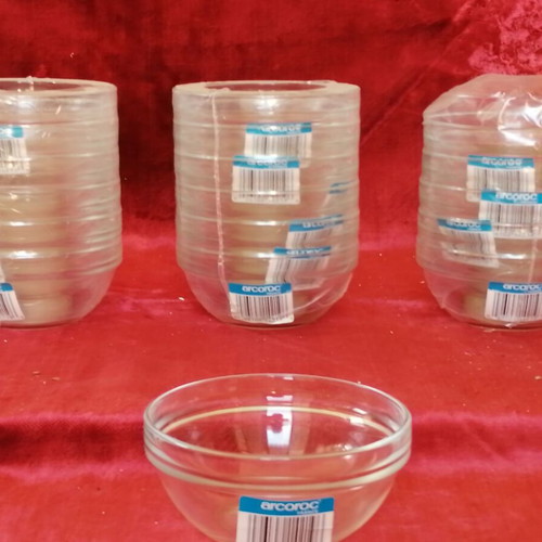 Glass Bowls New Set of 6, 10 cm, Made in France