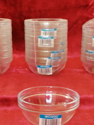 Glass Bowls New Set of 6, 10 cm, Made in France