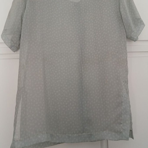 Transparent vintage shirt one size, new, turquoise and white