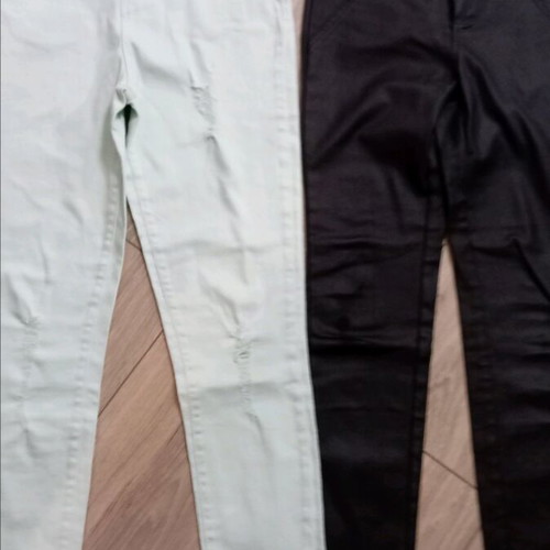Girls' pants like new, sizes 146-152 cm, ages 11-12, black and green