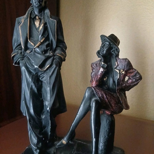 Decorative man-woman figurines used, gypsum, 1980s