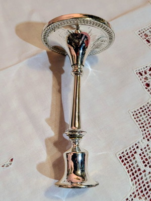 Silver-plated candlestick, 15 cm height