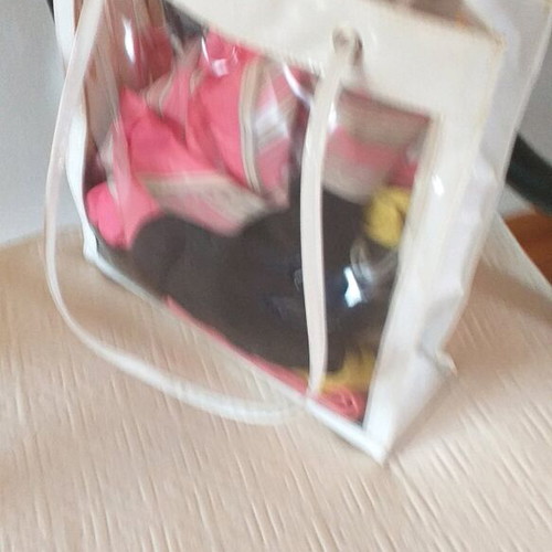 Transparent plastic bag white like new, very fashionable