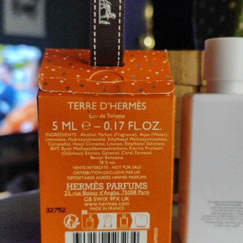 Hermes Set Perfume Terre d'Hermes 5 ml and Body Lotion Eau des Merveilles new
