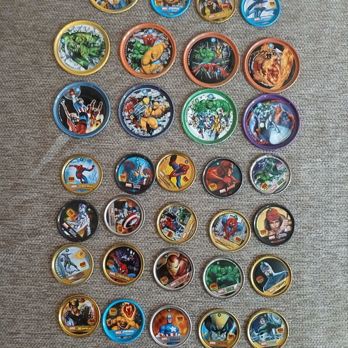 Marvel collectible tags used, set of 32 with superheroes