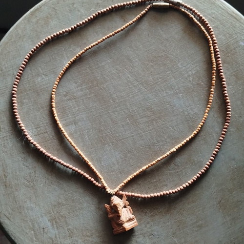 Indian Ethnic Necklaces with Ganesha, handmade, like new, set of 2