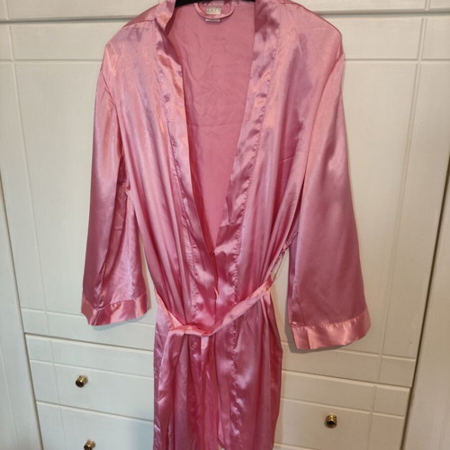 Pink satin texture robe used, size small/medium