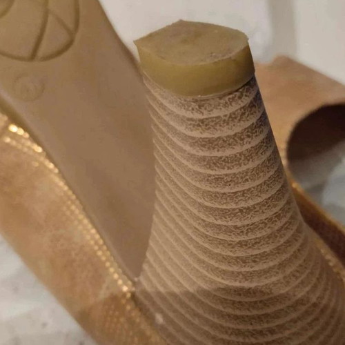 Marco Tozzi peep toe shoes like new, size 41, beige gold