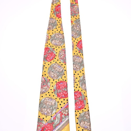 Leonard Paris tie like new, 100% silk, yellow multicolor