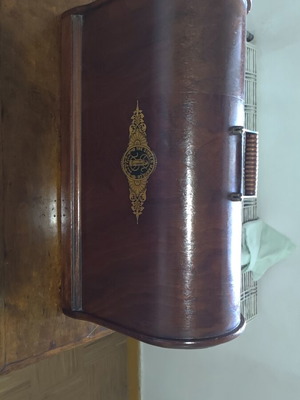 Singer wooden sewing machine cover used, vintage