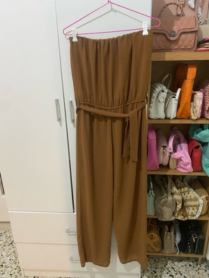 Ολόσωμη στραπλες φόρμα καφέ Abercrombie & Fitch σαν καινούργια με ζωνάκι