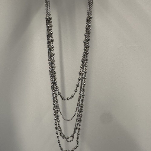 Women's necklace with five silver chains