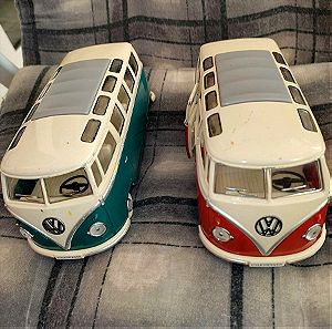 KINGSMART 1962 Volkswagen Classic Hippy Bus - 1:24 Κλίμακα-(2τεμαχια)