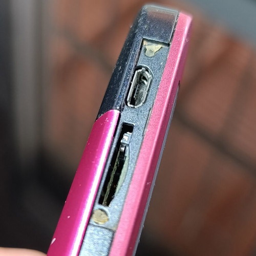 Nokia C3-00 used, pink mobile phone with QWERTY keyboard