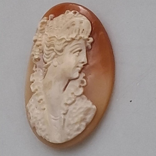 Cameo made in Napoli like new, intricate design 3x4 cm