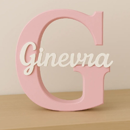 Customizable Parametric Name and Letter Model new