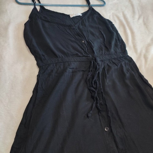 Black midi dress Anel used with waist tie