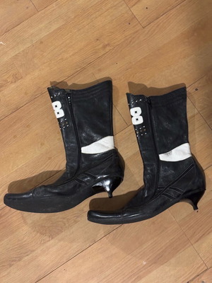 Leather cowboy boots Tsakiris Mallas used, size 42, black with gold