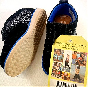 Παπούτσια βρεφικά μπλε δερμάτινα TOMS νο. 19.5