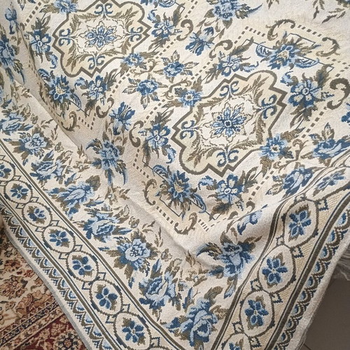 Vintage large rihthari kouverli with embossed floral pattern, used